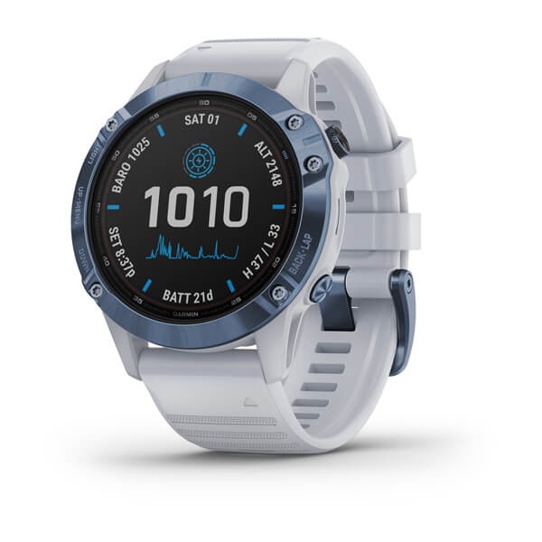 Garmin Smartwatch Fenix 6 Pro Solar, Touch, Bluetooth, Android/iOS, Blanco - Resistente al Agua