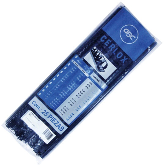 GBC Gusano Cerlox 1/2'' con 38 Aros, Paquete de 25 Piezas, hasta 80 Hojas, Negro