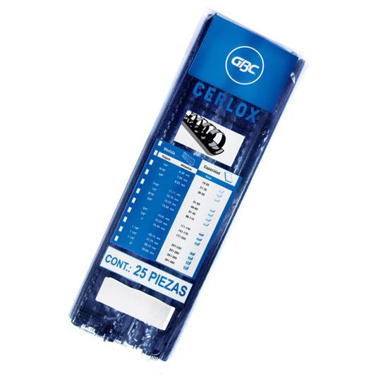 GBC Gusano Cerlox 9/16'', Paquete de 25 Piezas, hasta 95 Hojas, Negro