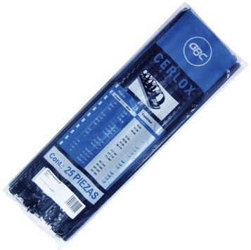 GBC Gusano Cerlox 3/4'', Paquete de 25 Piezas, hasta 140 Hojas, Negro