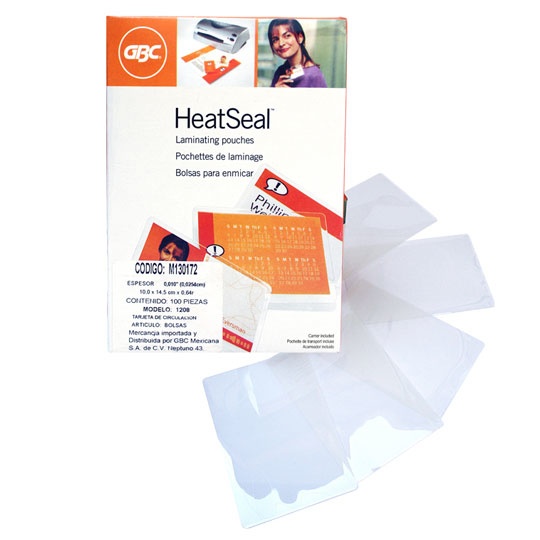 GBC Micas 1208, Paquete de 100 Piezas, Tamaño Tarjeta de Circulación 10 x 14.5cm, Transparente