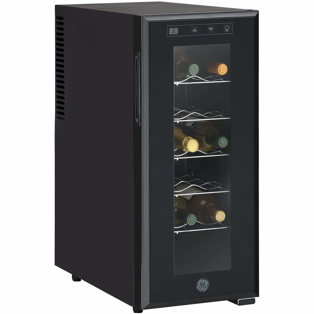 General Electric Enfriador de Vinos GW12XDBB, 12 Botellas, Negro