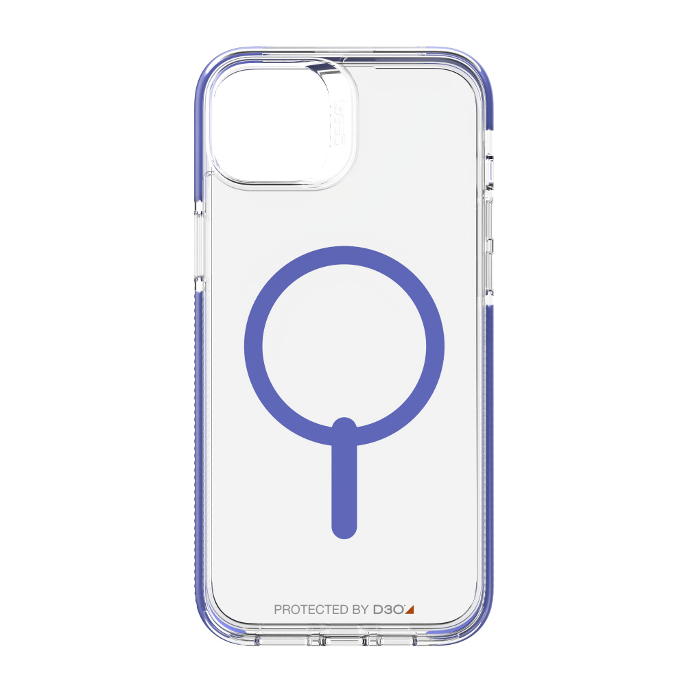 Gear4 Funda Santa Cruz Snap con MagSafe para iPhone 14 Plus, Transparente/Morada