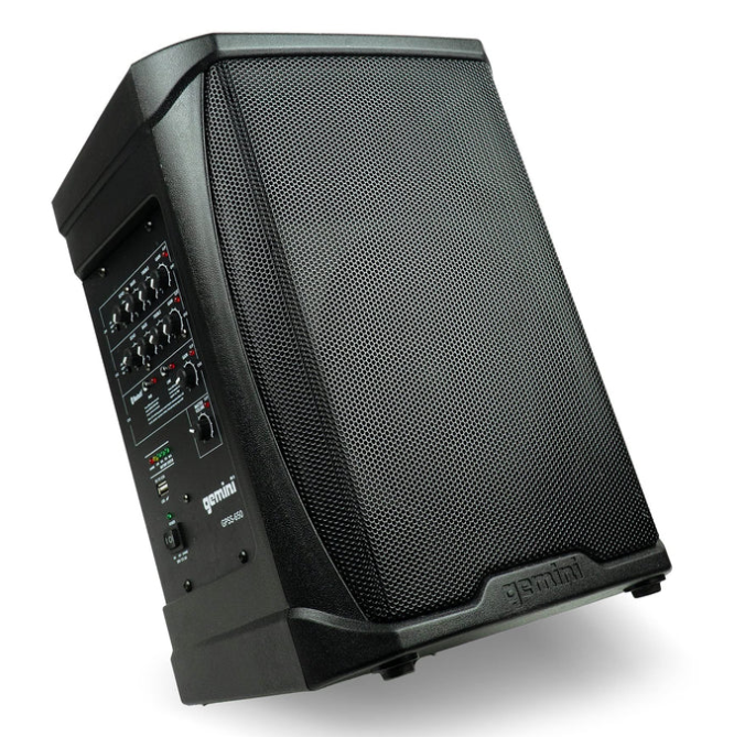 Gemini Bafle Profesional Amplificado GPSS-650, Bluetooth, Inalámbrico, 200W RMS, USB, XLR, Negro