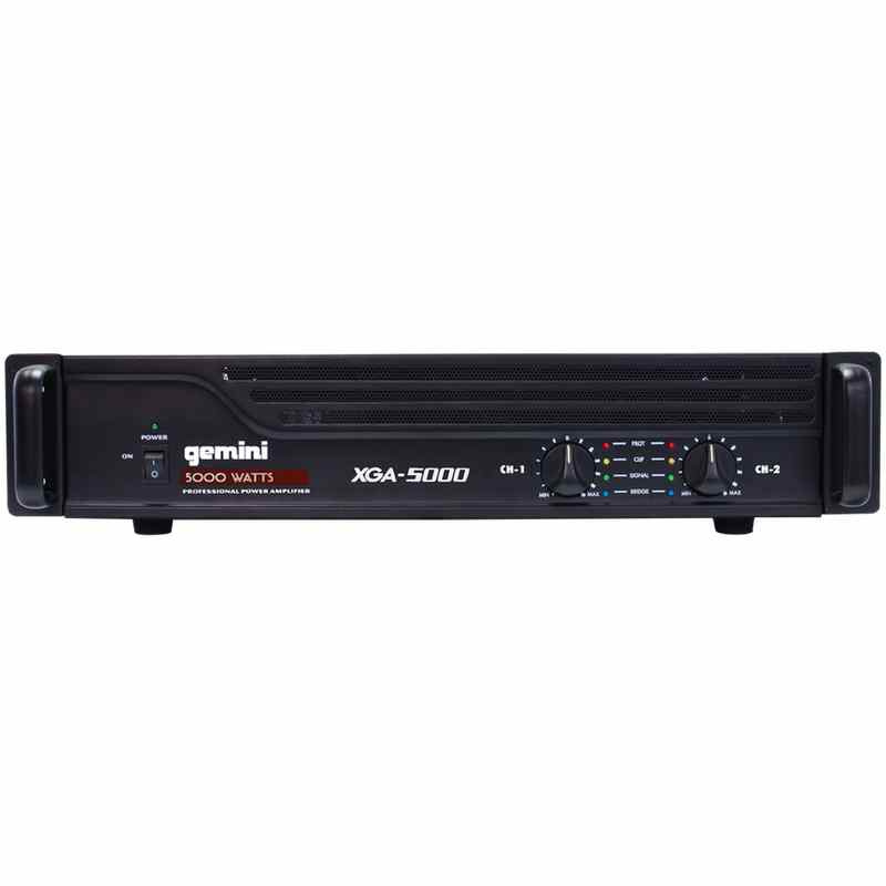 Gemini Amplificador XGA-5000, 2.0 Canales, 400W, XLR, Negro