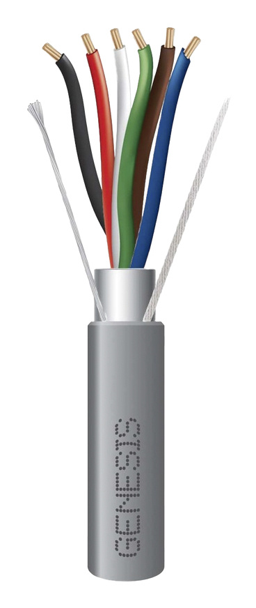 Genesis Bobina de Cable para Audio/Seguridad, 6 x 22 AWG, 305 Metros, Gris