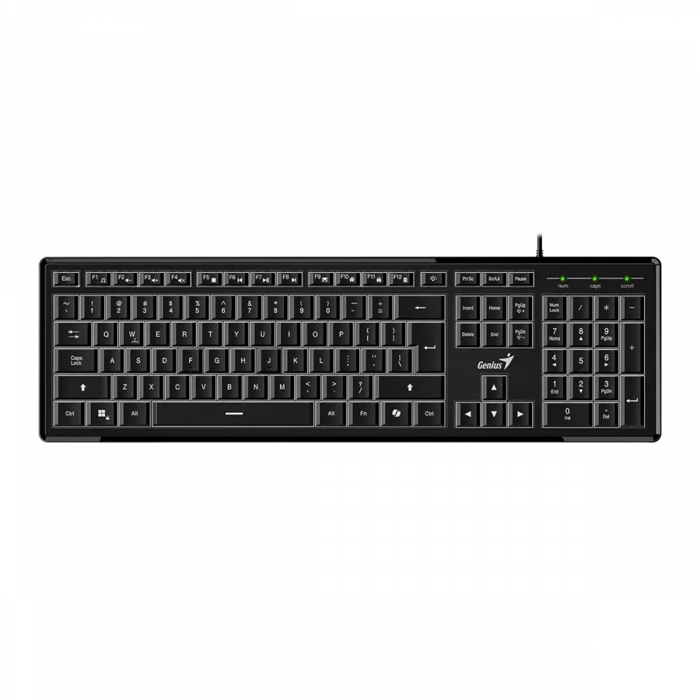 Teclado Genius SlimStar 820 LED, Alámbrico, USB, Negro, Español
