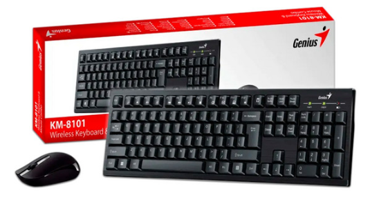 Kit de Teclado y Mouse Genius KM-8101, Inalámbrico, USB, Negro, Español