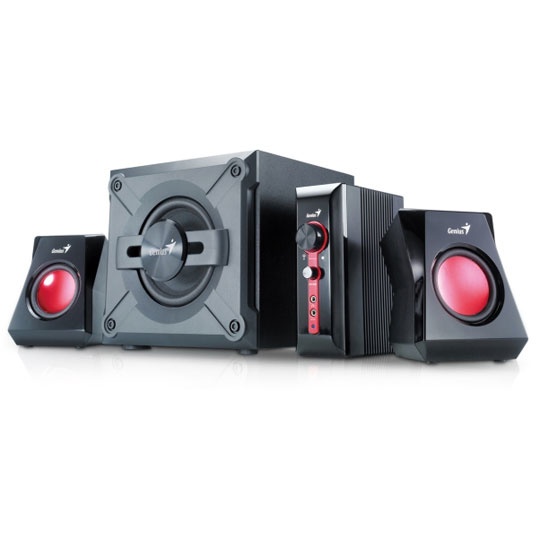 Genius Bocinas con Subwoofer SW-G2.1 1250, 2.1, 38W RMS, Negro/Rojo