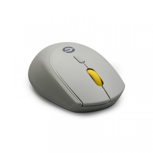 Mouse Getttech Óptico GAC-24407G, Inalámbrico, USB, 1600DPI, Gris/Amarillo