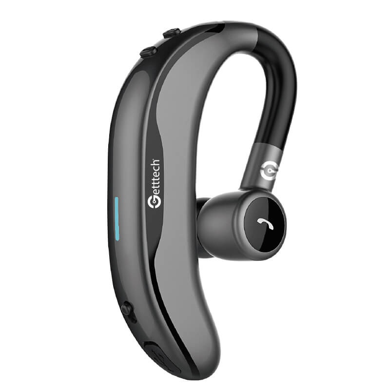 Getttech Manos Libres Intune, Bluetooth, Inalámbrico, Negro/Gris