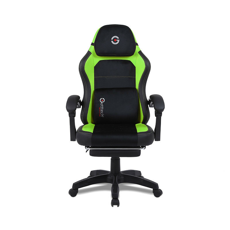 Getttech Silla Gamer GAR-GAOPY-G2-GR, hasta 120kg, Negro/Verde