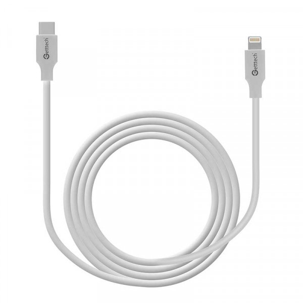 Getttech Cable Lightning Macho - USB-C Macho, 1 Metro, Blanco