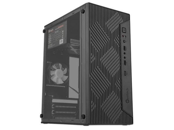 Gabinete Getttech VITRO S, Mini-Tower, Micro-ATX/Mini-ITX, USB 2.0, con Fuente de 550W, 1 Ventilador Instalado, Negro