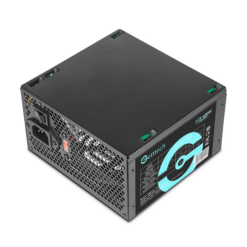 Fuente de Poder Getttech GFS-60020-01 ATX, 24-pin ATX, 120mm, 600W