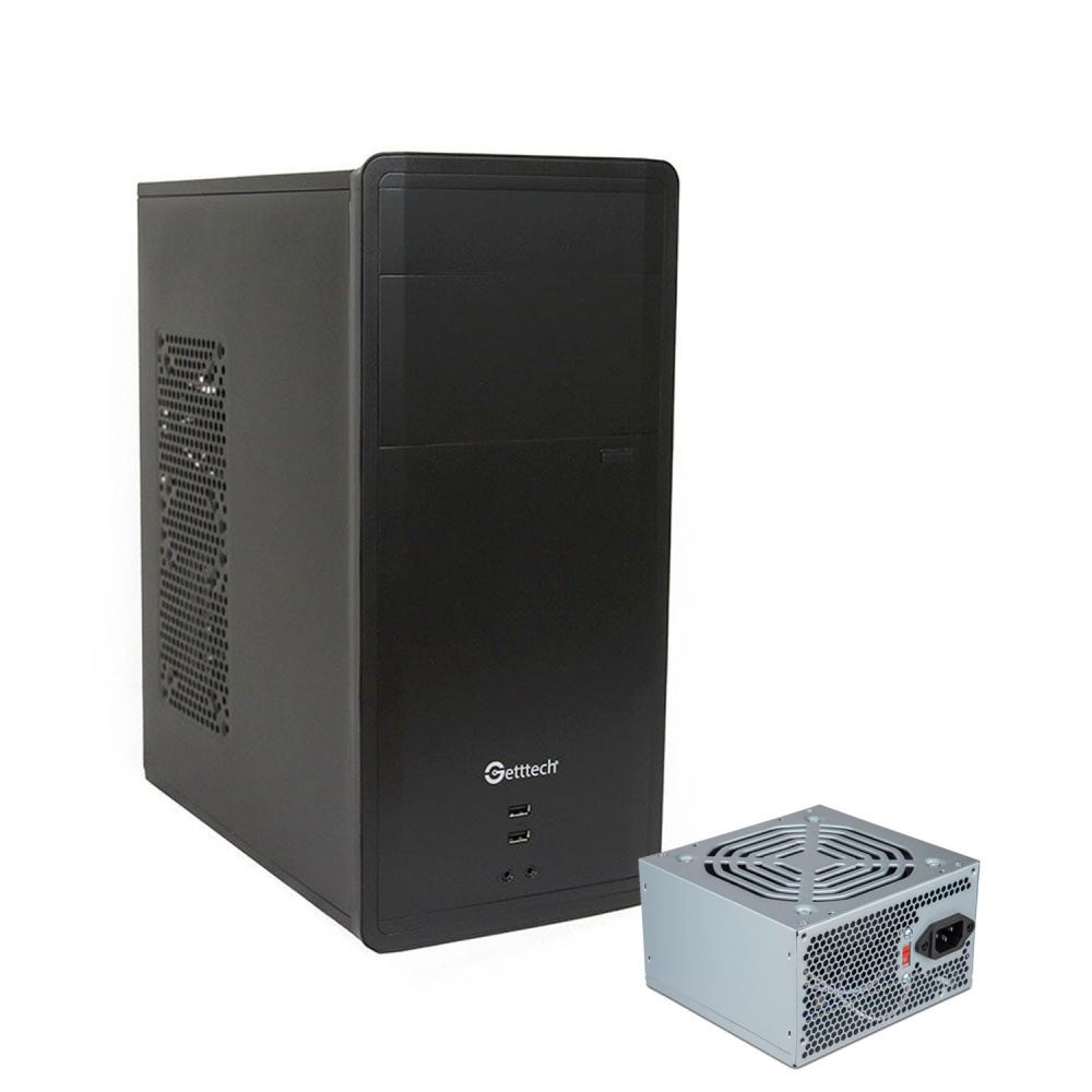 Gabinete Getttech GG1802, Midi-Tower, ATX/Micro-ATX, USB 2.0, con Fuente de 500W, 1 Ventilador Instalado, Negro
