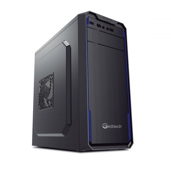 Gabinete Getttech GG1803, Midi-Tower, ATX/Micro-ATX, USB 2.0/3.0, con Fuente de 500W, 1 Ventilador Instalado, Negro/Azul