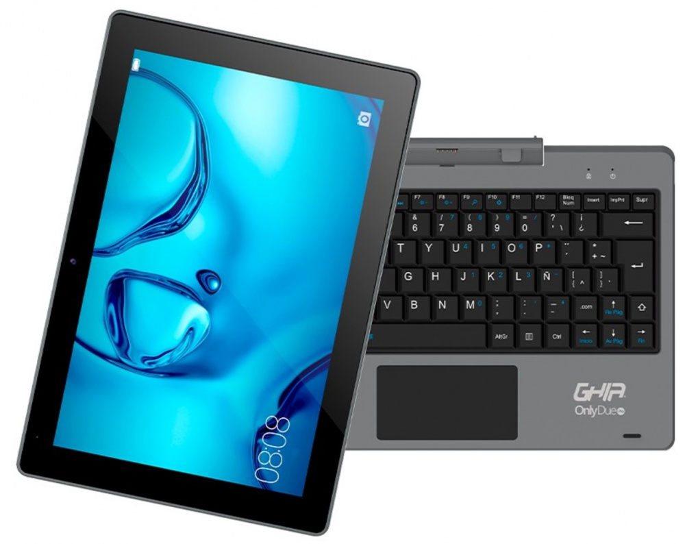 Laptop Híbrida Ghia Only Due Pro 10.1" HD, Intel Celeron N3350 1.10GHz, 4GB, 64GB eMMC, Windows 10 Pro 64-bit, Español, Gris