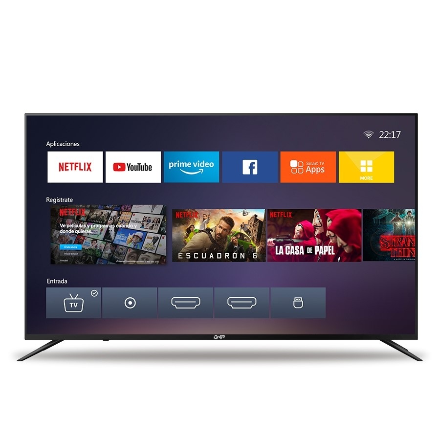 Ghia Smart TV LED G65NTFXUHD20 65", 4K Ultra HD, Negro