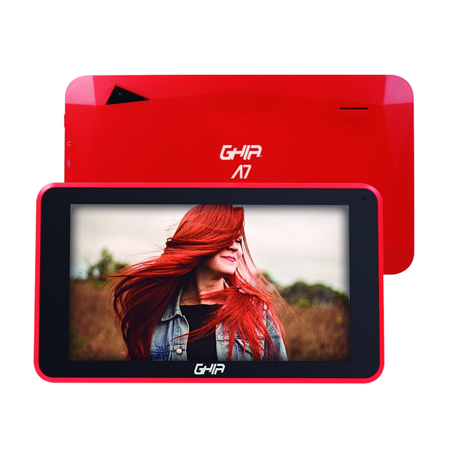 Tablet Ghia A7 7", 16GB,  Android 11 Go Edition, Rojo