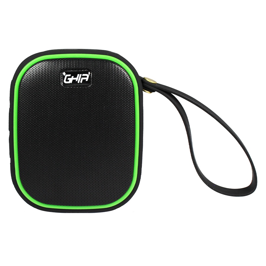 Ghia Bocina Vortex, Bluetooth, Alámbrico/Inalámbrico, 6W RMS, Negro/Verde - Resistente al Agua