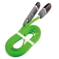 Ghia Cable de Carga 2 en 1 USB Macho - Micro USB/Lightning Macho, 1 Metro, Verde, para iPhone/iPad/Smartphone