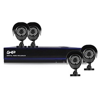 Ghia Kit de Vigilancia GDV-008 de 4 Cámaras CCTV Bullet y 8 Canales, con Grabadora + Disco Duro 1TB