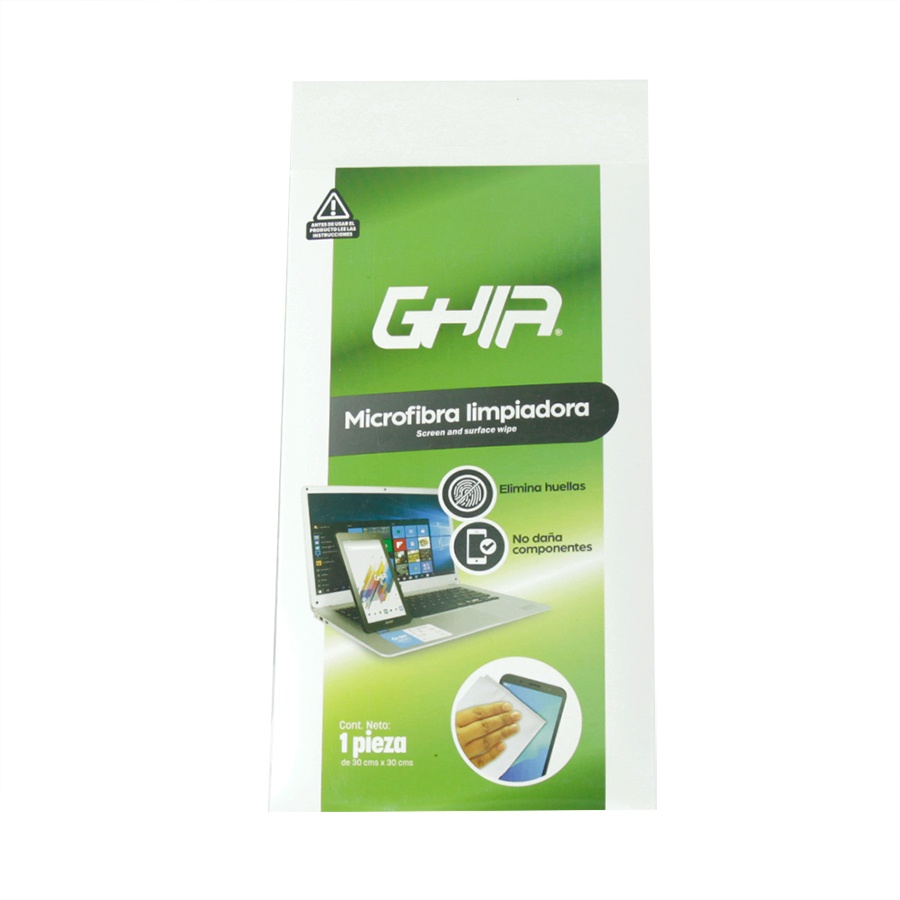 Ghia Toalla de Microfibra GLS-008, 30 x 30cm, Blanco