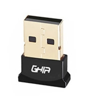 Ghia Adaptador Bluetooth 5.0, USB-A, Negro