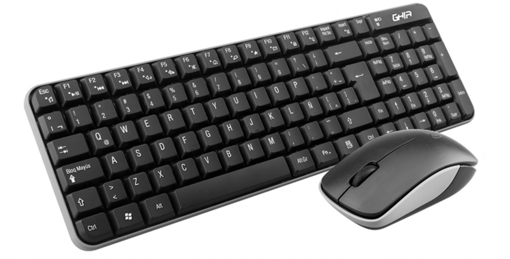 Kit de Teclado y Mouse Ghia GT4000BG, Inalámbrico, RF Inalámbrico, Negro, Español