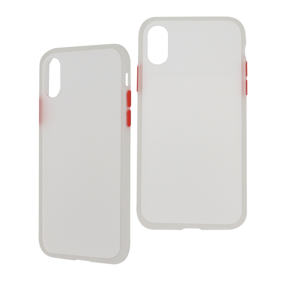Ghia Funda con Mica AC-8936 para iPhone XS/X, Blanco/Semitransparente