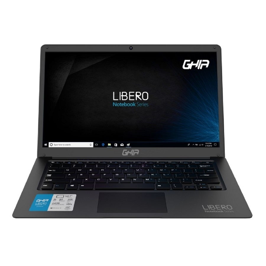 Laptop Ghia Libero 14.1" HD, Intel Celeron J3355 2.00GHz, 4GB, 128GB, Windows 10 Pro, Español, Negro