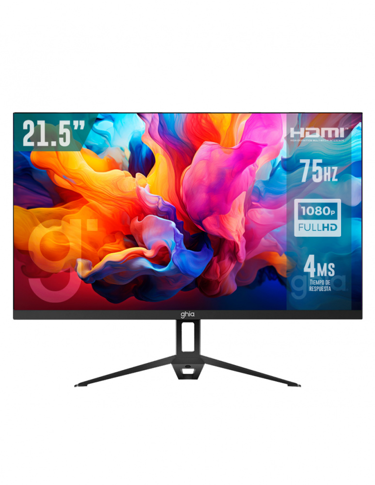 Monitor Ghia MG2223 LED 21.4", 1920x1080 Full HD, 75Hz, HDMI, Negro 
