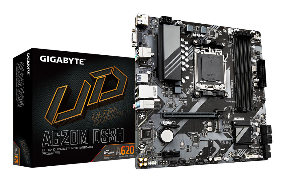 Tarjeta Madre Gigabyte A620M DS3H, Micro-ATX,, AMD A620, 64GB DDR5, HDMI/DP para AMD