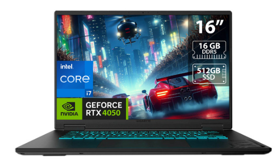 Laptop Gamer Gigabyte Gaming A16, 16" 1920x1200, Intel Core i7-13620H, NVIDIA GeForce RTX 4050, 16GB, 512GB SSD, Windows 11 Home, Inglés