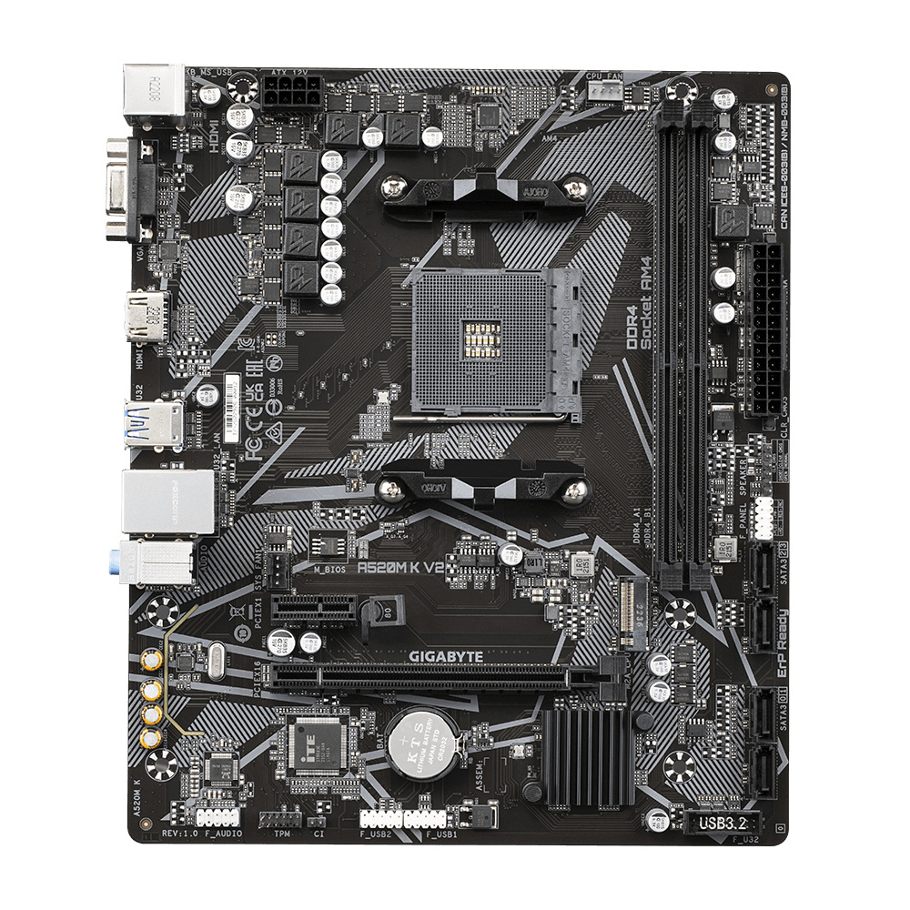 Tarjeta Madre Gigabyte A520M K V2, Micro-ATX, Socket AM4, AMD A520, 64GB DDR4, HDMI para AMD