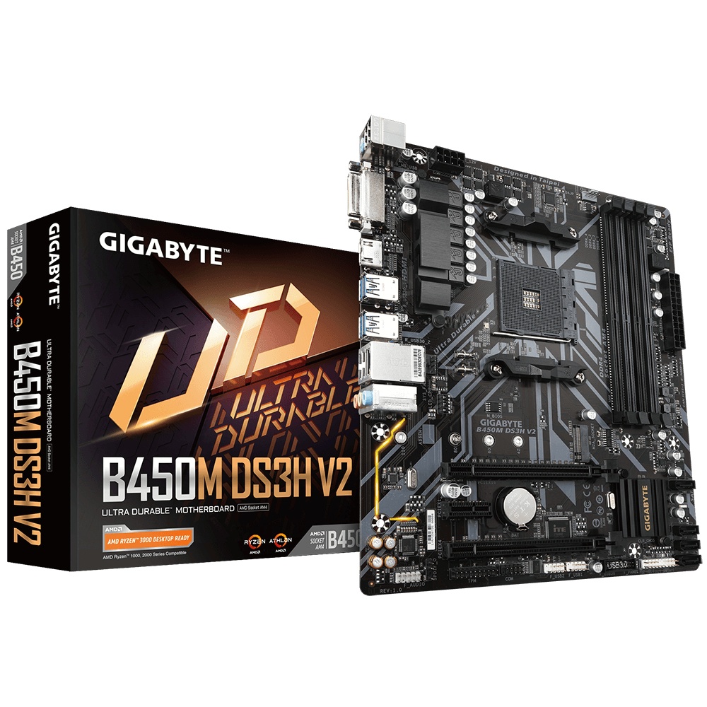 Tarjeta Madre Gigabyte micro ATX B450M DS3H V2, S-AM4, AMD B450, HDMI, 128GB DDR4 para AMD ― Requiere Actualización de BIOS para Ryzen Serie 5000