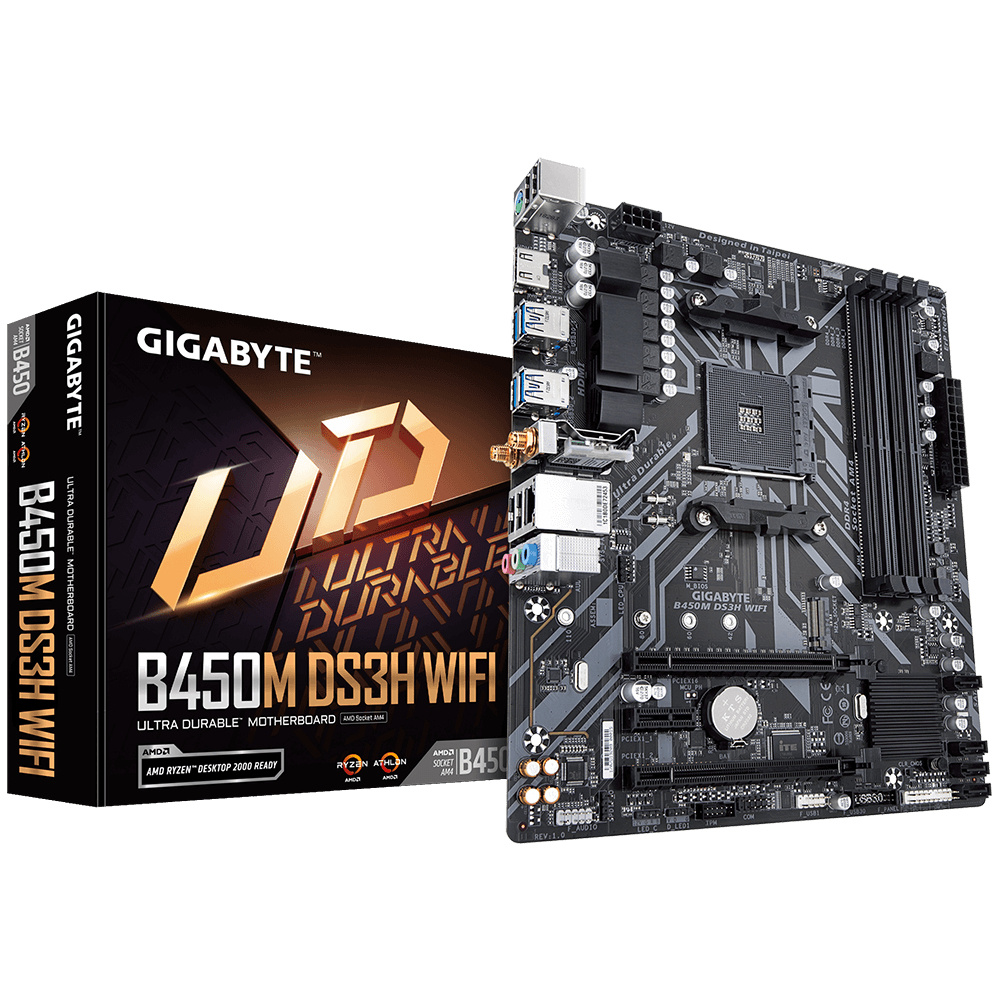Tarjeta Madre Gigabyte Micro ATX B450M DS3H WIFI, S-AM4, AMD B450, HDMI, 128GB DDR4 para AMD