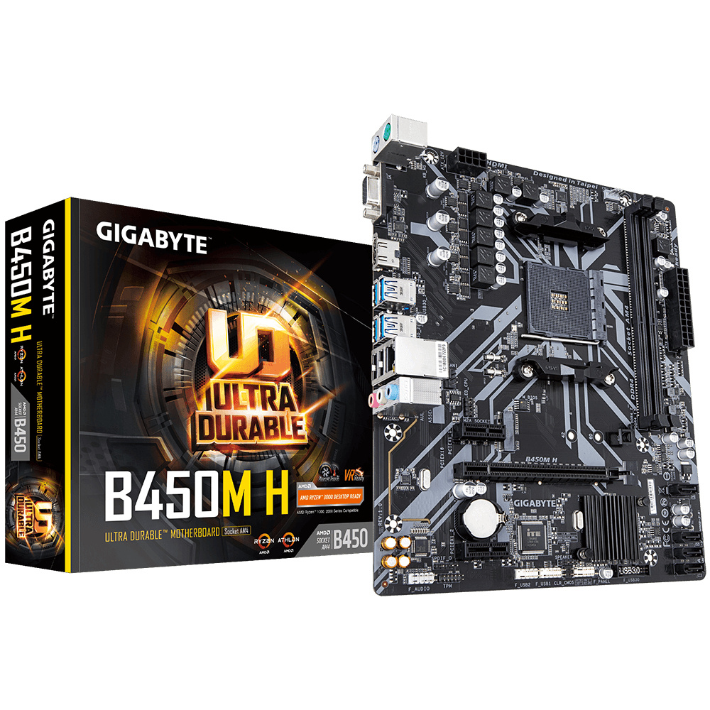 Kit Tarjeta Madre Gigabyte Micro ATX B450M H, S-AM4, AMD B450, HDMI, 32GB DDR4 para AMD + Procesador AMD Ryzen 7Pro 4750G 3.60GHz ― Requiere Actualización de BIOS para Ryzen Serie 5000