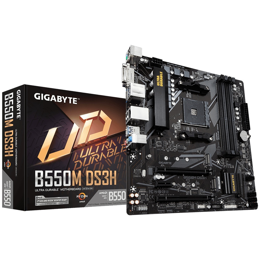 Tarjeta Madre Gigabyte B550M DS3H, Micro-ATX, Socket AM4, AMD B550, 128GB DDR4, HDMI para AMD
