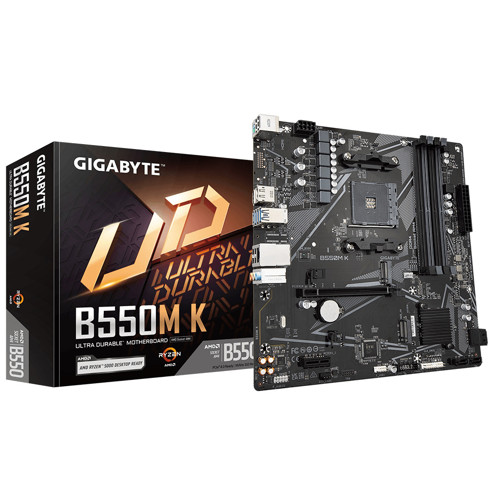 Tarjeta Madre Gigabyte Micro ATX B550M K (rev. 1.0), S-AM4, AMD B550, HDMI, 128GB DDR4 para AMD ― Abierto