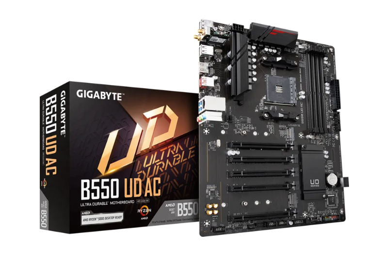 Tarjeta Madre Gigabyte B550 UD AC, ATX, Socket AM4, AMD B550, 128GB DDR4, HDMI para AMD