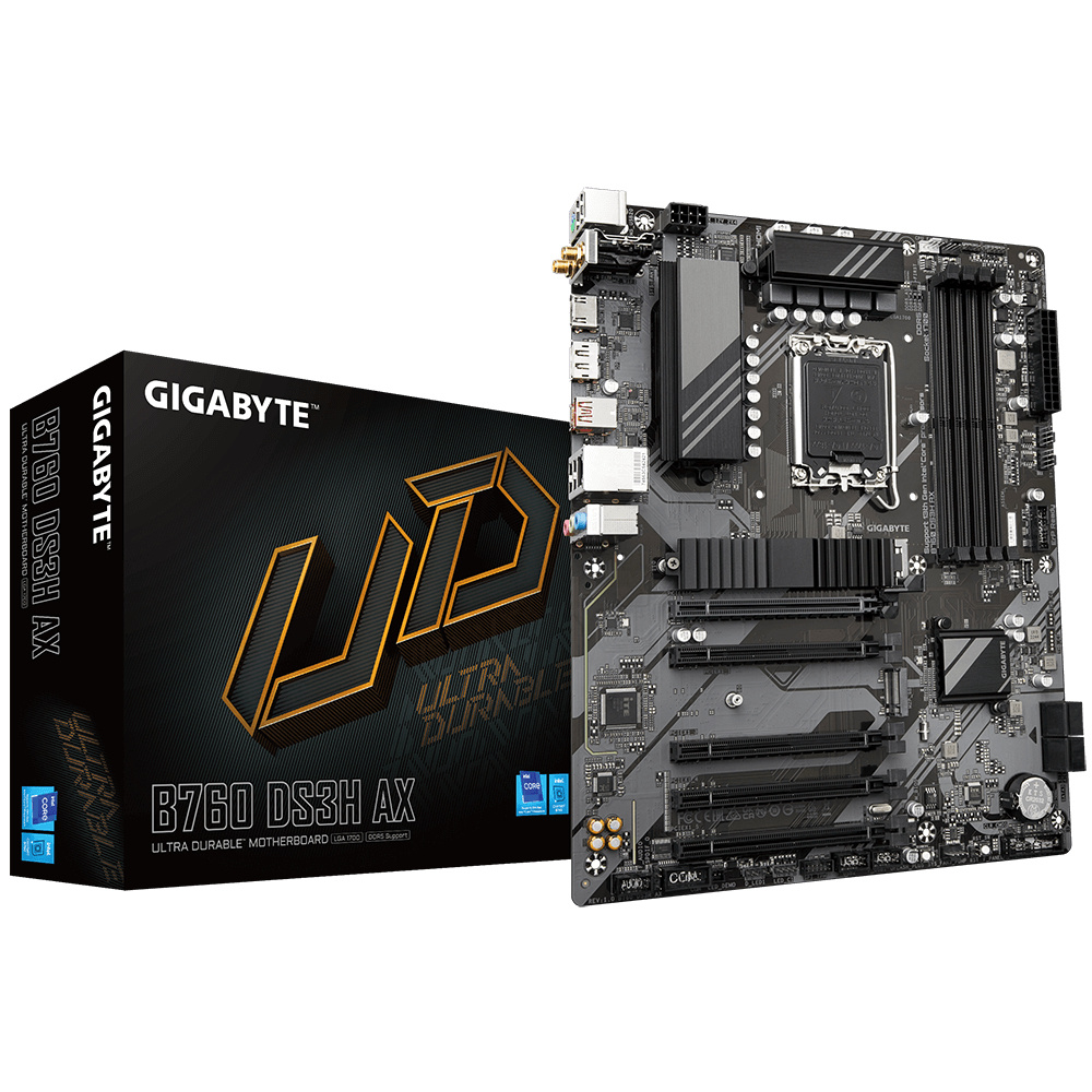 Tarjeta Madre Gigabyte B760 DS3H AX, ATX, LGA 1700, Intel B760, 192GB DDR5, HDMI/DP para Intel