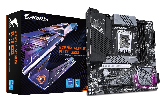 Tarjeta Madre Gigabyte B760M AORUS ELITE GEN5, Micro-ATX, LGA 1700, Intel B760, 256GB DDR5, HDMI/DP para Intel
