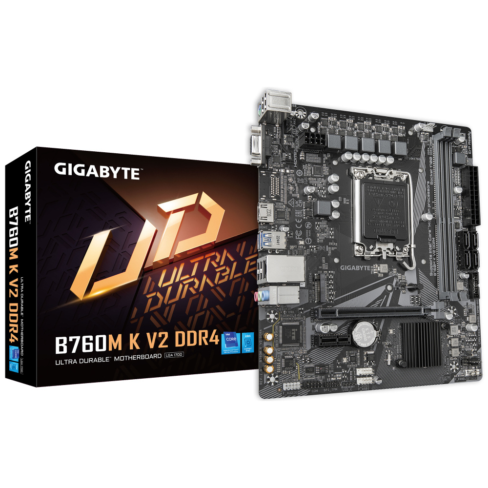 Tarjeta Madre Gigabyte B760M K V2, Micro-ATX, LGA 1700, Intel B760, 64GB DDR4, HDMI/DP para Intel