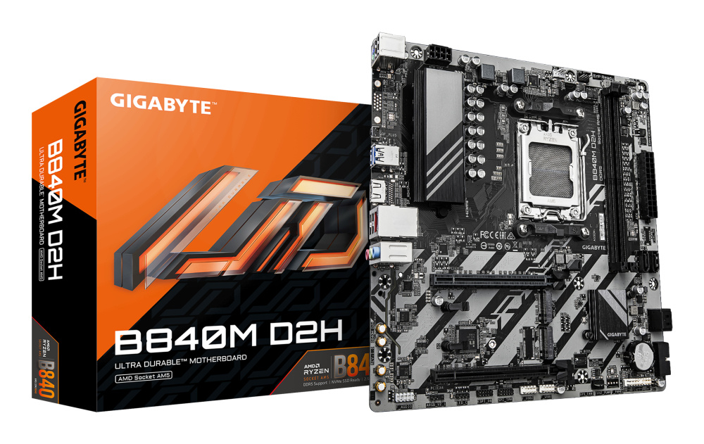 Tarjeta Madre Gigabyte B840M D2H, Micro-ATX, Socket AM5, AMD B840, 128GB DDR5, HDMI para AMD