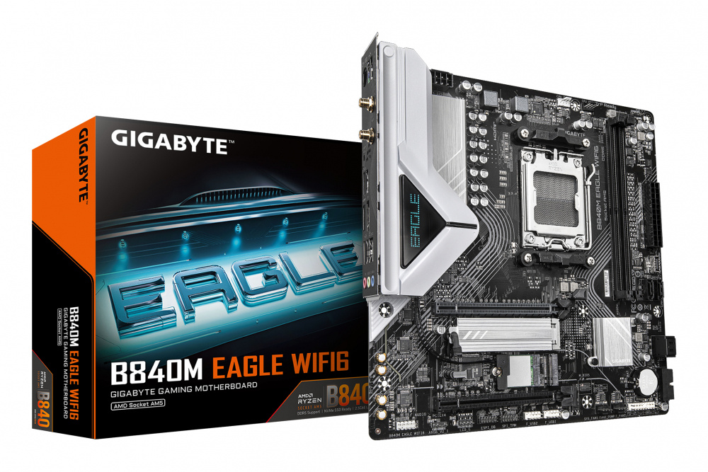 Tarjeta Madre Gigabyte B840M EAGLE WIFI6, Micro-ATX, Socket AM5, AMD B840, 128GB DDR5, HDMI/DP para AMD