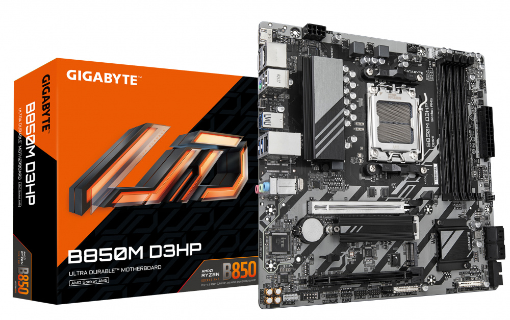 Tarjeta Madre Gigabyte B850M D3HP, Micro-ATX, Socket AM5, AMD B850, 256GB DDR5, HDMI/DP para AMD