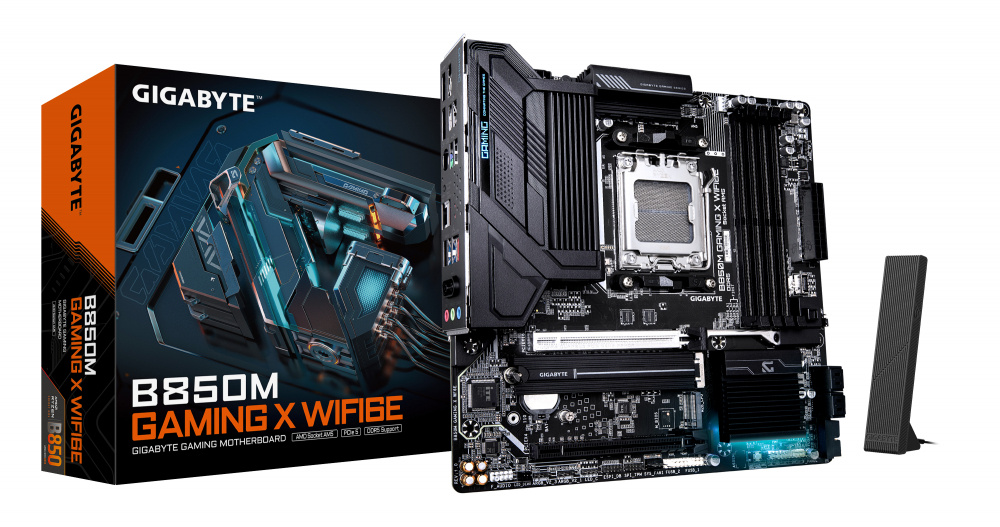 Tarjeta Madre Gigabyte B850M GAMING X WIFI6E, Micro-ATX, Socket AM5, AMD B850, 256GB DDR5, HDMI/DP para AMD