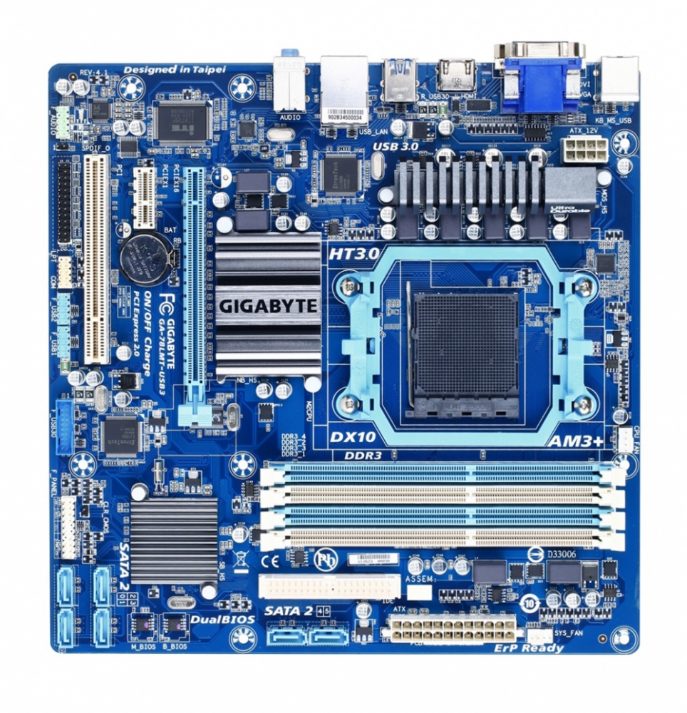 Tarjeta Madre Gigabyte micro ATX GA-78LMT-USB3 (rev. 4.1), S-AM3+, AMD 760G, HDMI, 32GB DDR3, para AMD